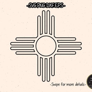 New Mexico Zia Sun Symbol SVG Cricut Cut File Clipart