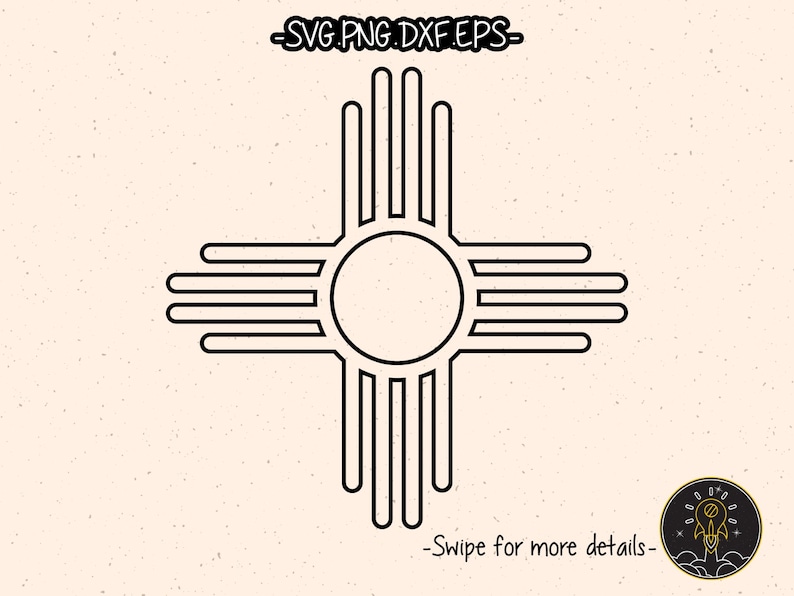 New Mexico Zia Sun Symbol SVG Cricut Cut File Clipart