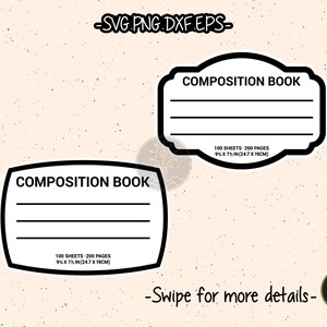 Compostition Notebook Label Tumblers Sublimation Water Slide SVG Cricut ...