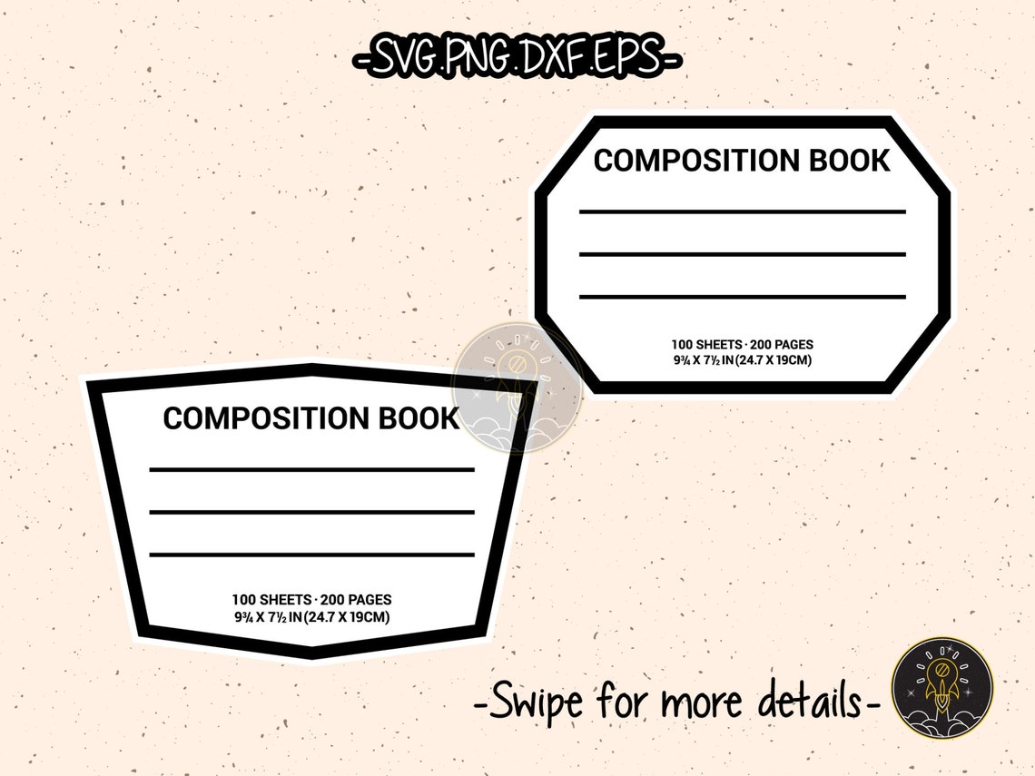 Compostition Notebook Label Tumblers Sublimation Water Slide SVG Cricut ...