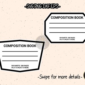 Compostition Notebook Label Tumblers Sublimation Water Slide SVG Cricut ...