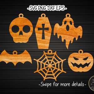 Halloween Horror Earring SVG Template Laser Cut File | Wood Leather Earring