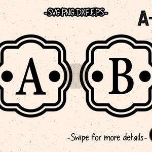 Square Monogram Frame Font Letter Alphabet SVG Cut File Cricut Clipart