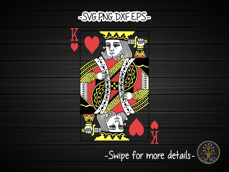King of Hearts SVG Playing Cards Cut File Cricut Clipart Etsy