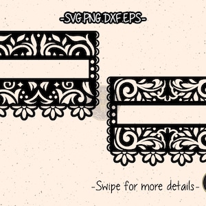 Custom Blank Papel Picado Decoration Banner Mexican Fiesta Bunting SVG Cut File Cricut