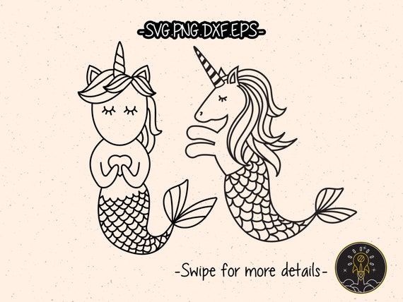 Mermicorn Unicorn Mermaid Mythical SVG Silhouette Cameo Cricut | Etsy