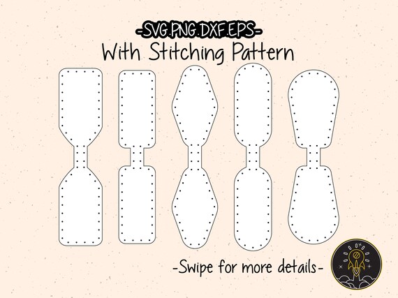 Leather Keychain Key Fob Templates SVG Vector Cricut Laser Cut File 