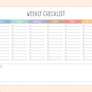 Fillable Editable Printable Blank Weekly / Daily Plan & Checklist ...