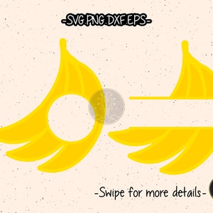 Banana Split Monogramm Rahmen SVG geschnitten Datei Cricut Clipart