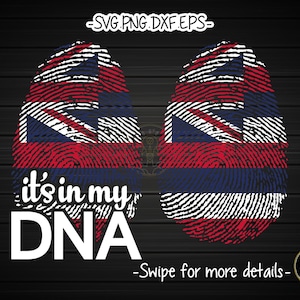 Hawaiian Hawaii Flag DNA Fingerprint SVG Cut File Cricut Clipart