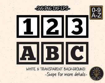 Baby Blocks Babyshower Number Letter Font Alphabet SVG Cricut Cut File Clipart