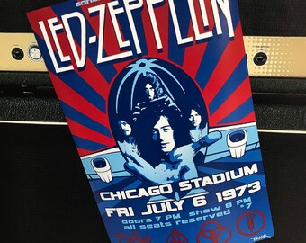 Led Zeppelin at Chicago Stadium poster