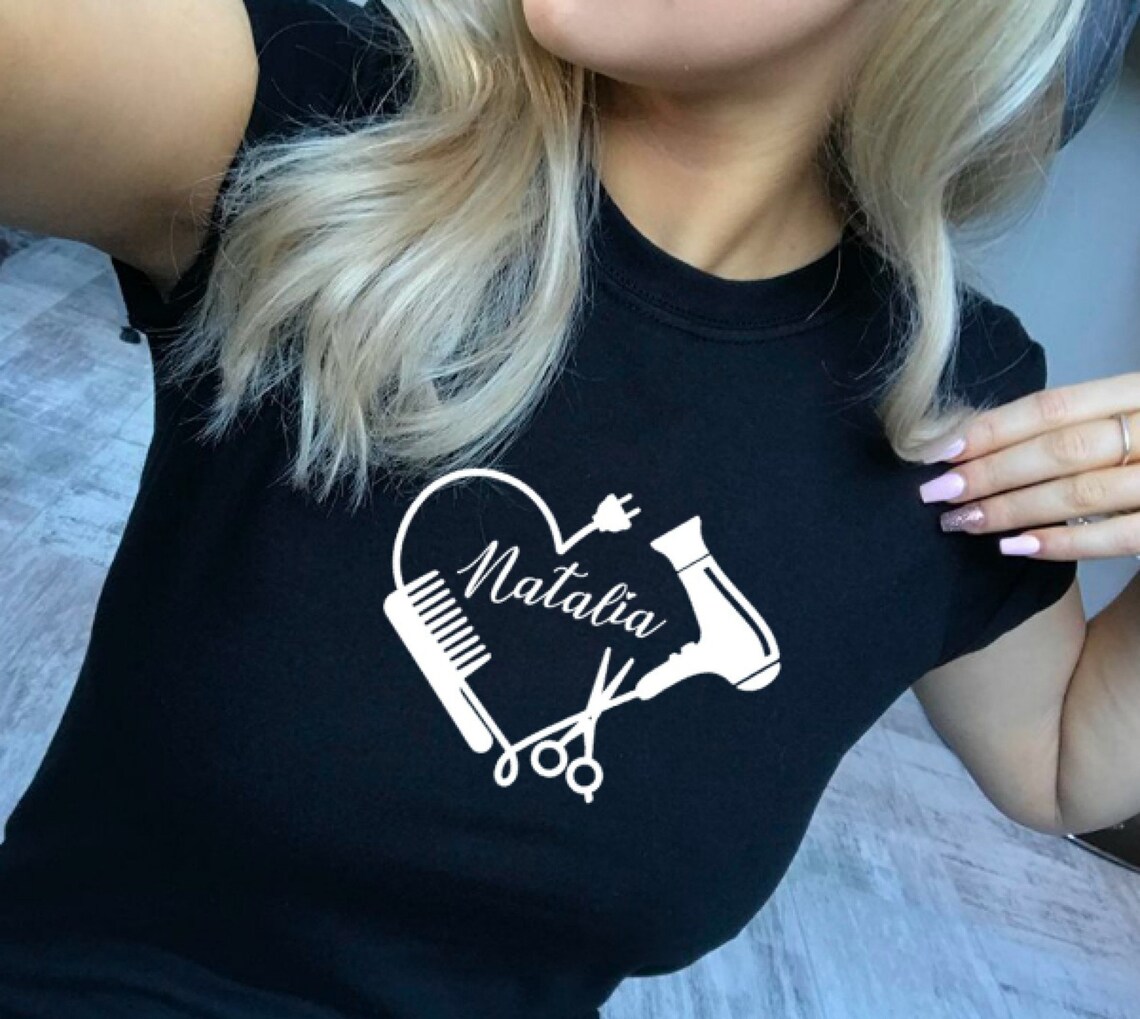 Hair Stylist Tshirt Hairdresser Gift Personalised T Shirt Etsy