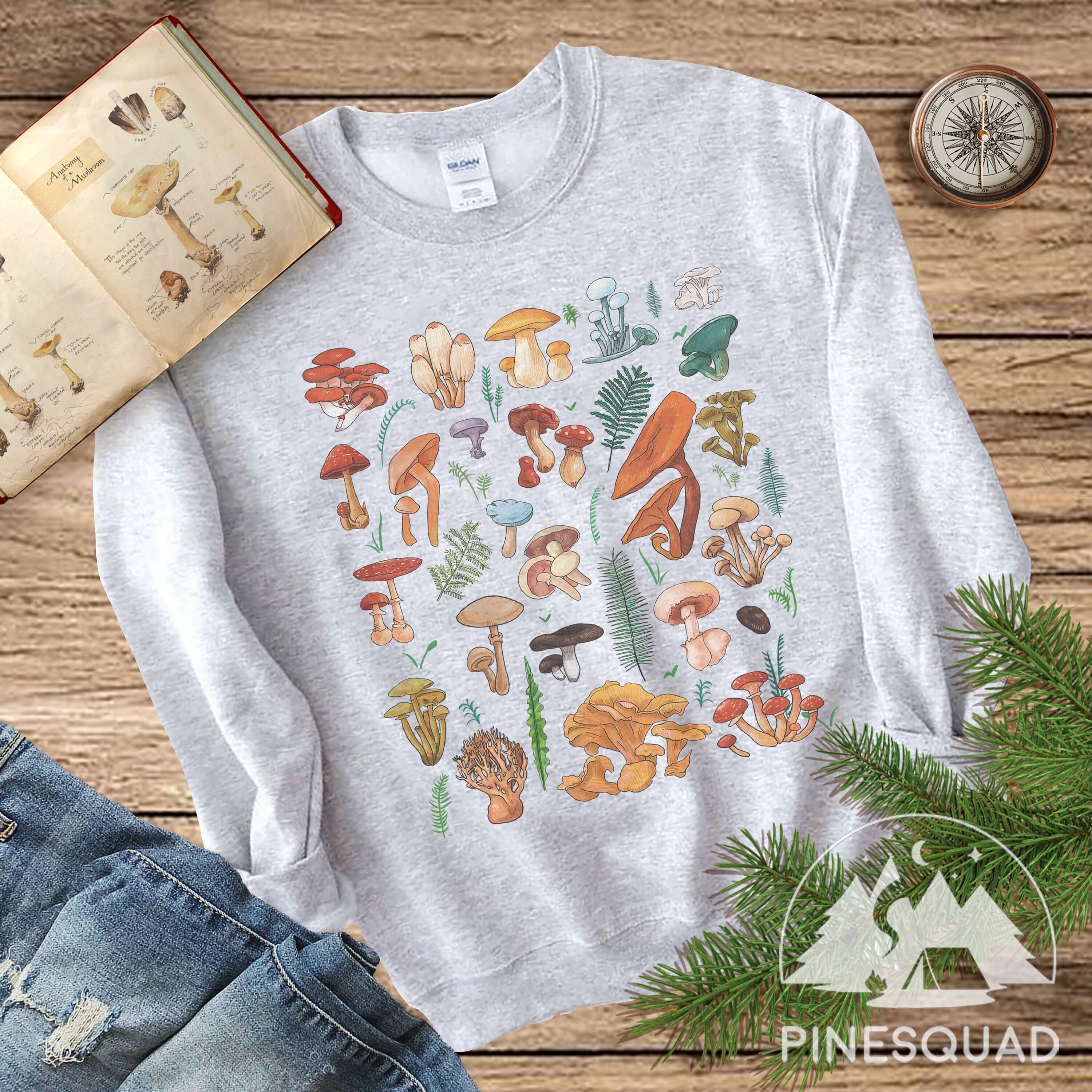 Mushrooms And Moss Mushroom sweatshirt Mycology Magic Etsy