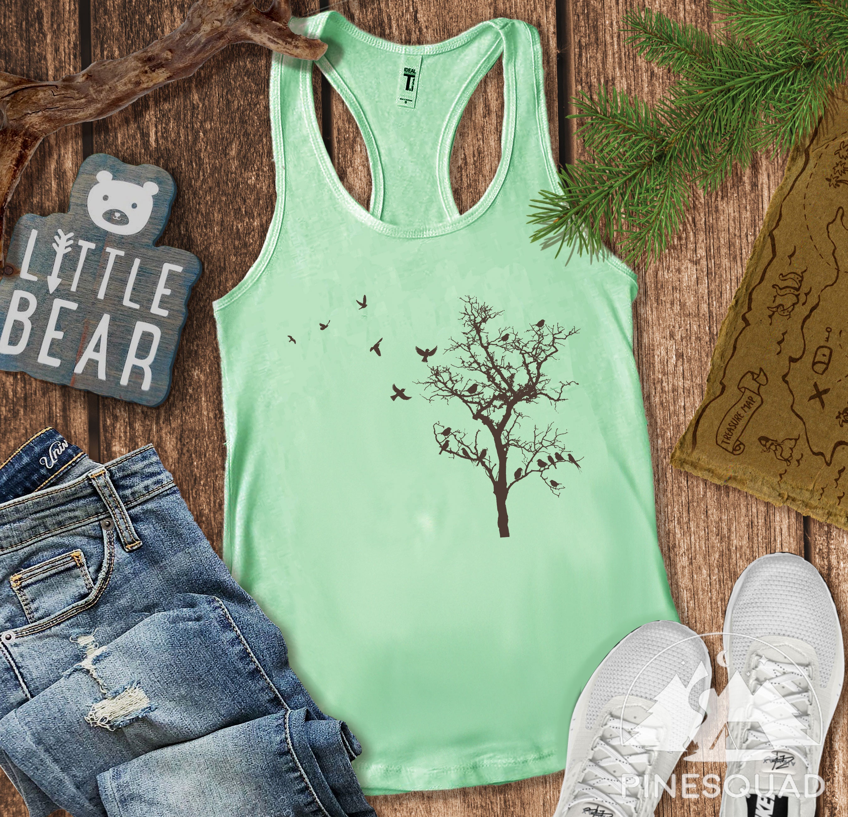 Bird and Tree Bird Tank Top Bird Lover Shirt Nature Shirt Etsy