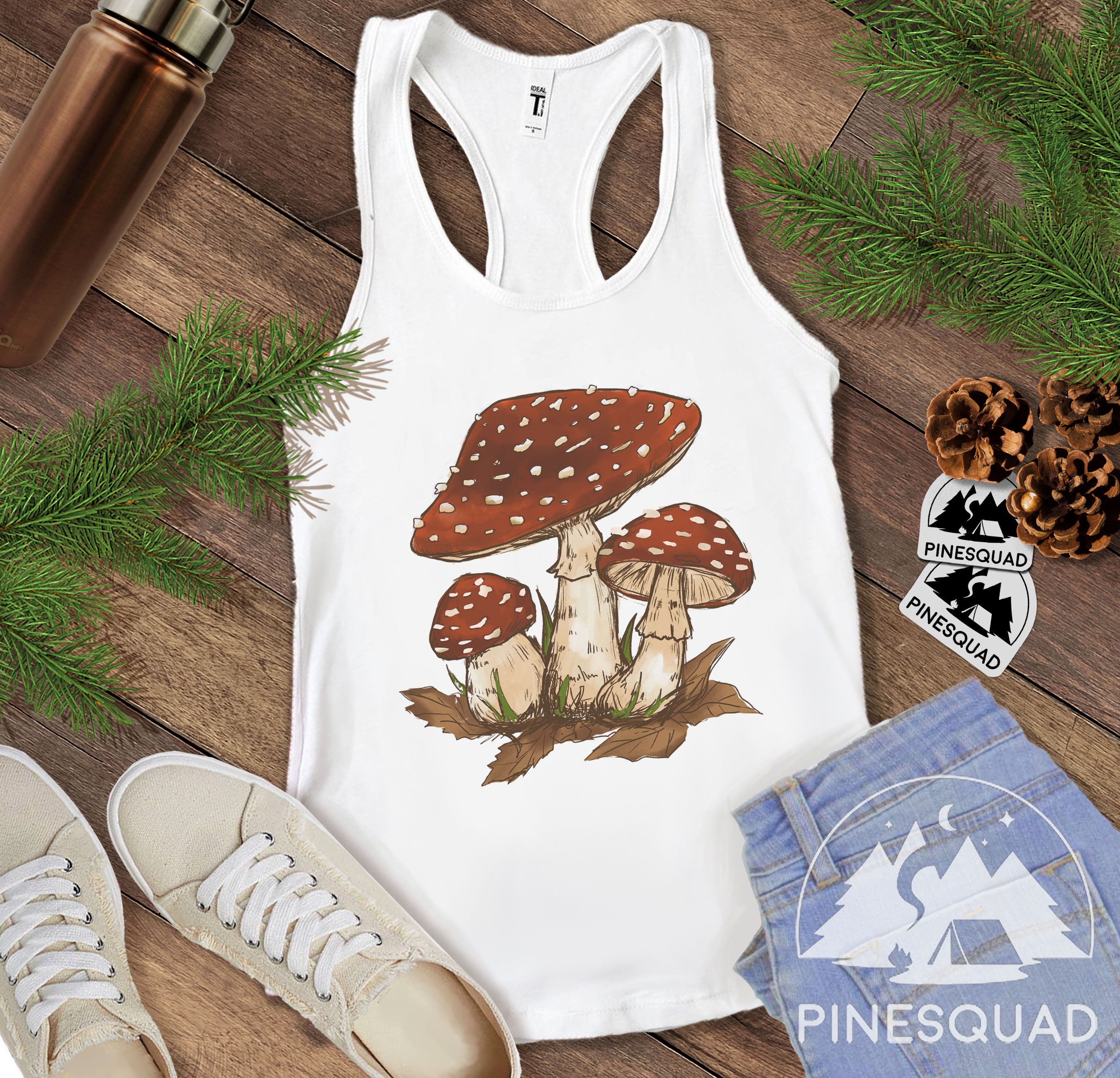 Vintage mushroom Mushroom Tank Top Magic Mushrooms Morel Etsy