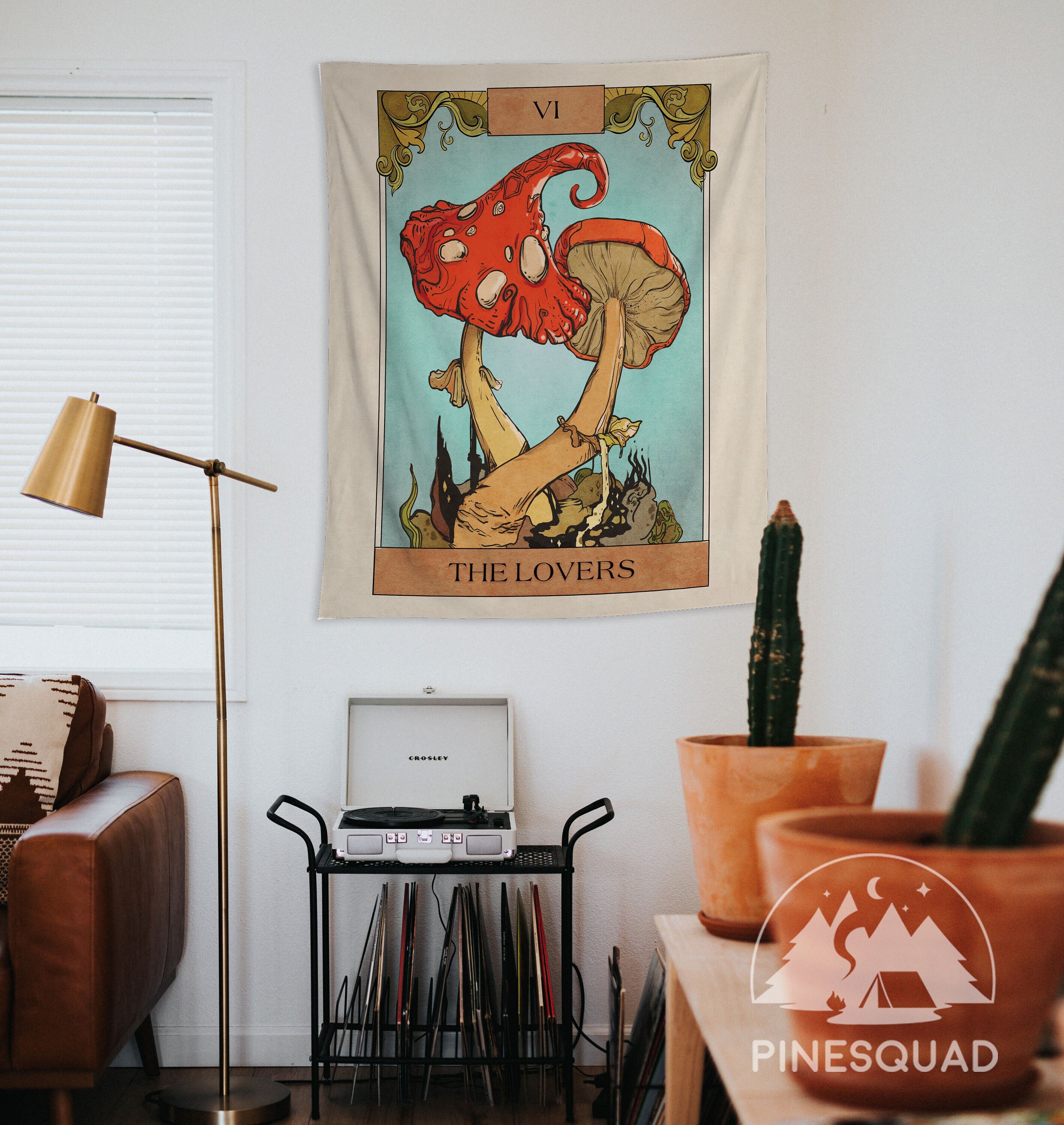 Mushroom Tapestry Tarot Card Tapestry Tarot Card Art The Etsy