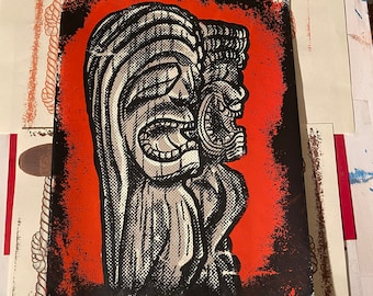 Tiki screen print art "City of Refuge"