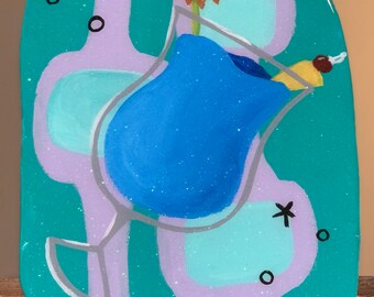 Blu Hawaii mcm wood cut out