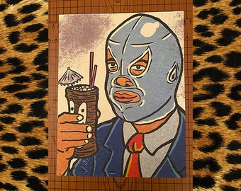 El Santo Y 'Tiki Bob' art print by RobDaRob