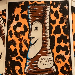 Tiki Bob Bali Hai New Orleans art screen print.
