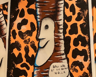 Tiki Bob Bali Hai New Orleans art screen print.