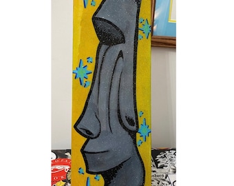 MCM Moai acrylic painting