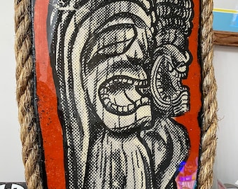 Tiki art mixed media