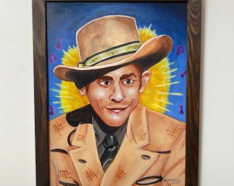 Hank Williams acrylic portrait ‘I Saw the Light’