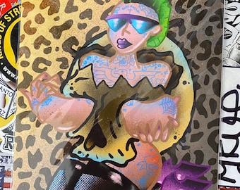 Punk girl digital print