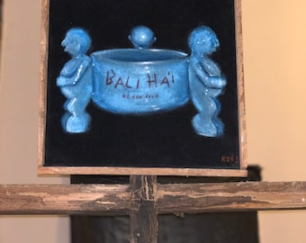 Bali Ha’i Bowl black velvet tiki painting