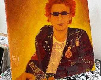 Johnny Rotten acrylic portrait