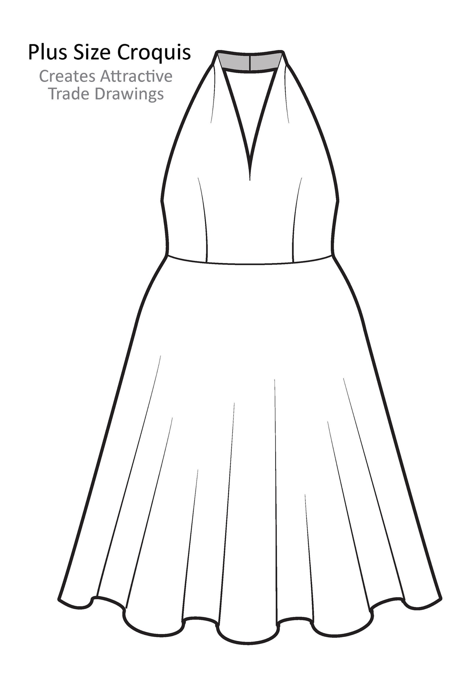 Plus Size Croquis for Trade Drawings or Fashion Flats | Etsy