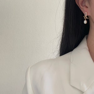 Pearl Drop Earrings,Freshwater Pearl Earrings,Gold Pearl Earrings,Pearl Earrings Dangle,Bridesmaid Earrings,Gift For Her image 8