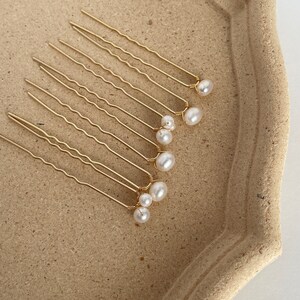 Real Freshwater Pearl Hair Pin,Bridal Hair Pin,Wedding Hair Pin,Wedding hair Clip,Bridal Hair Pin,Set Of 3,6,9 imagem 2