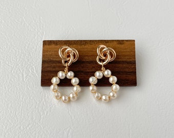 Pearl Drop Earrings,Wedding Jewelry,Gold Pearl Earrings Dangle,Real Pearl Earrings,Bridesmaid Gift,Valentine's Gift