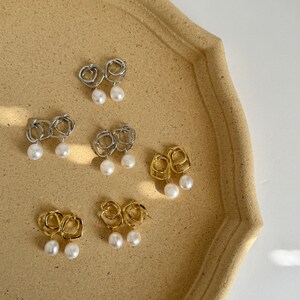 Real Freshwater Baroque Pearl Drop Earrings,Irregular Pearl Earrings,Gold Pearl Earrings,Bridesmaid Gift,Minimalist Earrings
