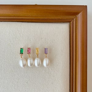 Clip On Earrings Dangle,Green Pearl Earrings,Bridal Pearl Earrings,Gold Pearl Earrings,Wedding Jewelry,Gift For Her Stud Yellow