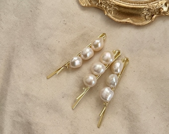 Real Freshwater Baroque Pearl Hair Clip, Minimalist Pearl Clip, Wedding  Hair Accessories, Bridal pearl hair clasp,Genuine Pearl Barrette
