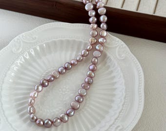 Real Pearl Necklace,Baroque Pearl Necklace,Pearl Beaded Necklace,Everyday Necklace,Gift For Her