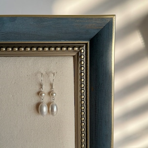 Sterling Silver Natural Freshwater Pearl Drop Earrings,Real Pearl Dangle Earrings,Wedding Pearl Earrings,Bridal Earrings