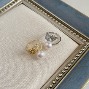 Genuine Freshwater Pearl Ring,Sterling Silver Pearl Ring,Statement Pearl Ring,Minimalist Ring,Adjustable Ring,Pearl Rings For Women