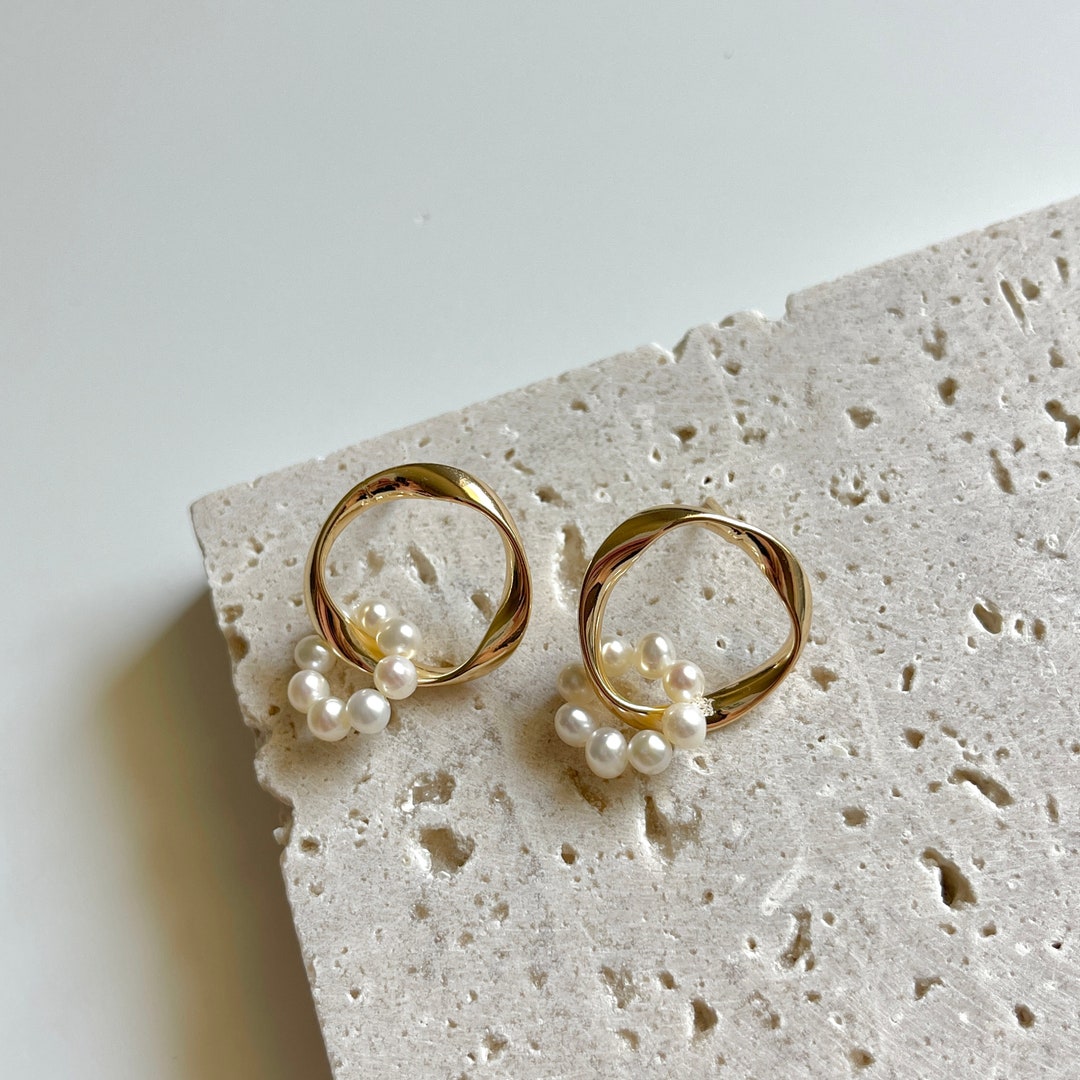 Pearl Earrings Gold,pearl Drop Earrings,statement Earrings,freshwater ...