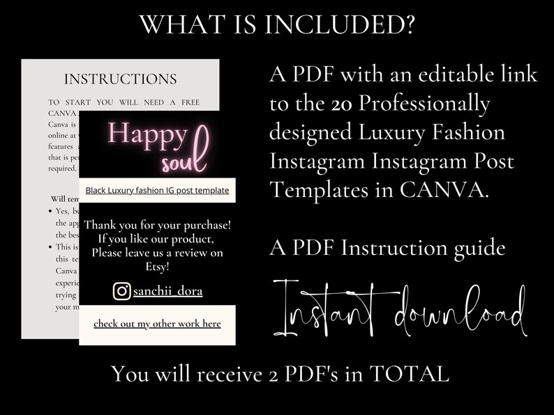 Canva Luxury Social Media Instagram Post Templates| Fashion Templates ...