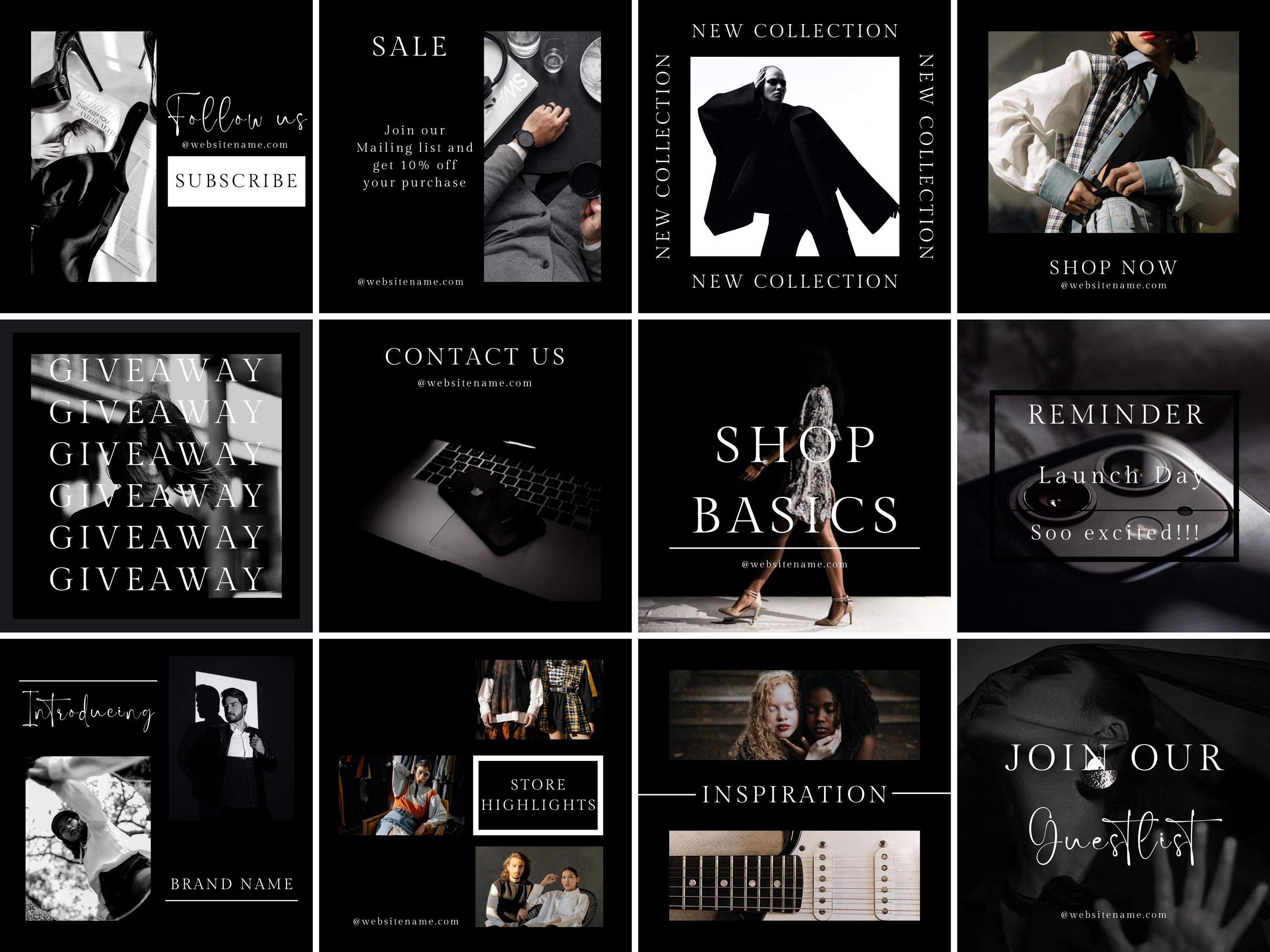 Canva Luxury Social Media Instagram Post Templates| Fashion Templates ...