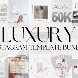 Canvaの高級ソーシャルメディアInstagramテンプレート｜Instagram用の高級ホワイトテンプレート｜シックなCanva Instagramパック｜Instagramテンプレートバンドル