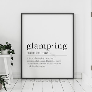 Glamping Wall Art, Glamping Definition Printable, Camping Dictionary Printable, Camping Wall Art, Camping Home Decor, Dictionary Wall Art