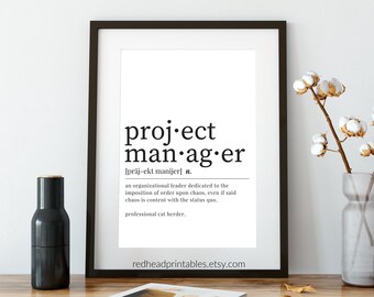 Project Manager Gift Office Printable Wall Art Funny - Etsy Canada Project Manager Gift Office Printable Wall Art Funny - Etsy Canada