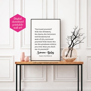 Citazione di Simone Biles stampabile da parete, poster di ginnastica, regalo per ginnasta, citazione ispiratrice per la decorazione della cameretta dei bambini, poster per la cameretta delle ragazze