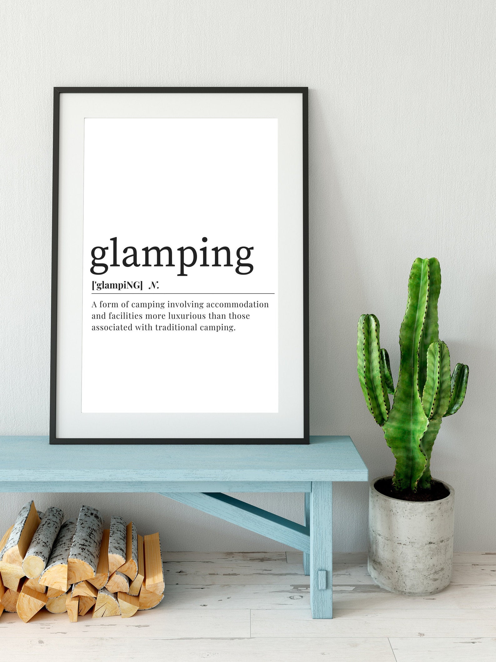 glamping artwork by redheadprintables on Etsy